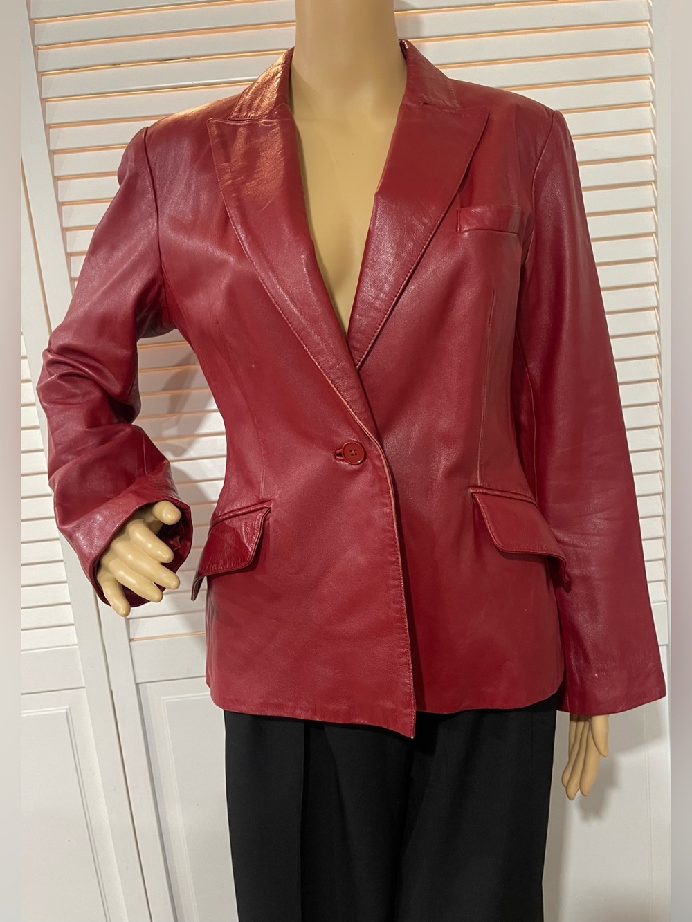 Express Red Leather Blazer Jacket